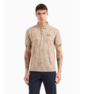 EA7 Polo in maglia jacquard Brown Golf Pro