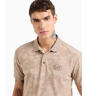 EA7 Polo in maglia jacquard Brown Golf Pro