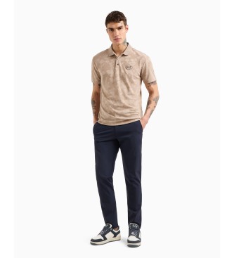 EA7 Polo in maglia jacquard Brown Golf Pro