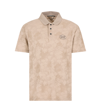 EA7 Jacquard jersey polo shirt Golf Pro brown