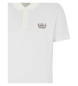 EA7 Polo slim blanc