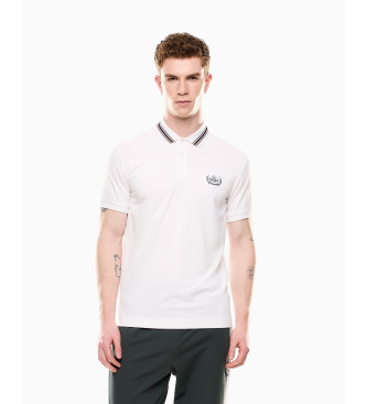 EA7 Golf Club Polo shirt in white cotton/stretch modal blend, knitted in white