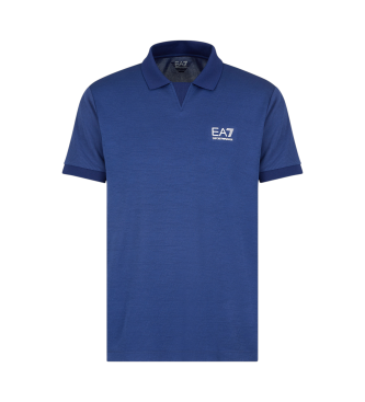 EA7 Tennis Pro-poloshirt i teknisk Ventus7-stof, bl  