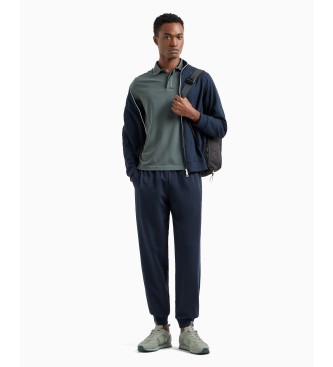 EA7 Visibility grey stretch cotton knitted polo Visibility grey