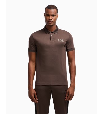 EA7 Polo  manches courtes en viscose Gold Label marron