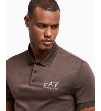 EA7 Kortrmet poloshirt i viskose Gold Label brun