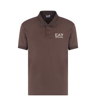 EA7 Korte mouw viscose polo Gold Label bruin