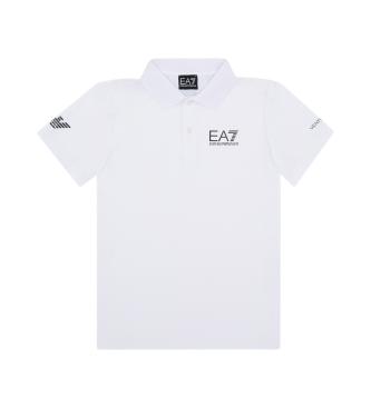 EA7 Tennis Pro Boy poloshirt i teknisk stof VENTUS7 hvid