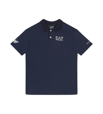 EA7 Tennis Pro Boy poloshirt i navy VENTUS7 teknisk stof 