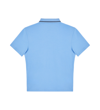 EA7 Core Identity blauw katoenen poloshirt