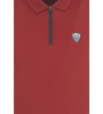 EA7 Polo Premium Shield in misto viscosa stretch bordeaux