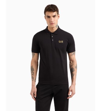 EA7 Polo Core Identity en algodn elstico negro