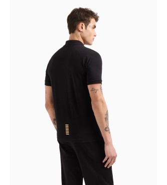 EA7 Polo Core Identity en algodn elstico negro