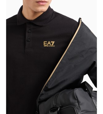 EA7 Polo Core Identity en algodn elstico negro