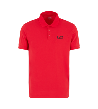 EA7 Polo identificativa Core in cotone elasticizzato rosso