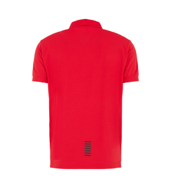 EA7 Polo identificativa Core in cotone elasticizzato rosso