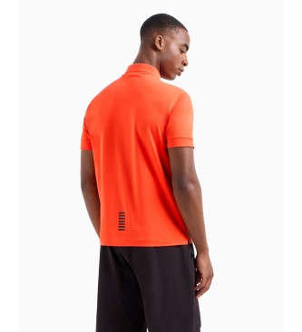 EA7 Polo en coton stretch orange de Core Identity