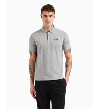 EA7 Polo Core Identity in cotone elasticizzato grigio