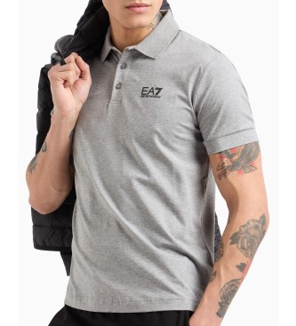 EA7 Core Identity polo shirt in grey stretch cotton