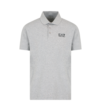 EA7 Polo Core Identity in cotone elasticizzato grigio