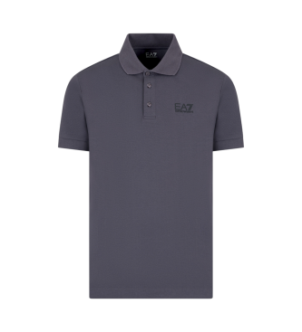 EA7 Core Identity polo shirt in grey stretch cotton