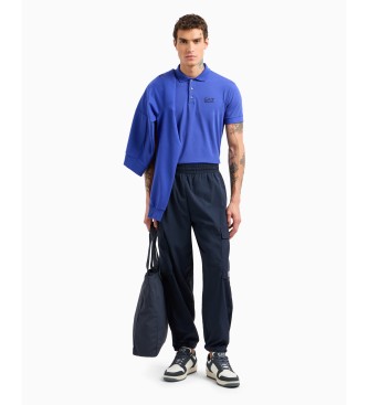 EA7 Stretch Pique Polo blue