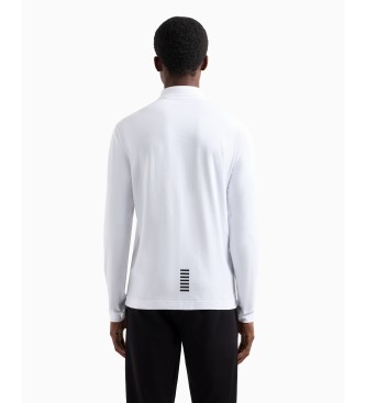 EA7 Polo  manches longues Core Identity en coton stretch blanc