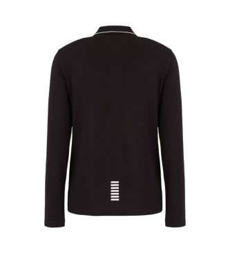 EA7 Polo  manches longues Core Identity en coton stretch noir