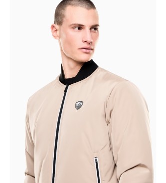 EA7 Beige Premium Shield Bomberjacke
