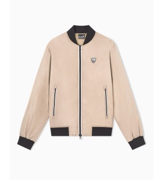 EA7 Beige Premium Shield Bomberjacke