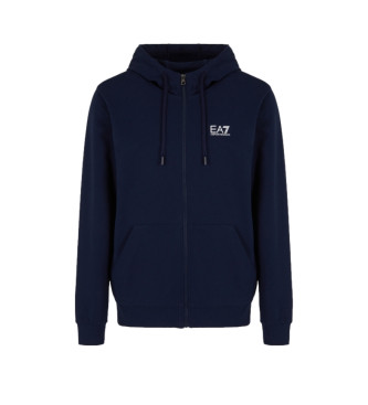 EA7 Httetrje i bomuld med logo Series navy hoodie