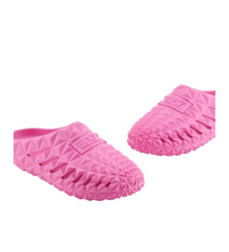 EA7 Three-dimensional geometric pattern sandals  pink