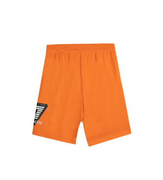 EA7 Pantaloncini basic con logo arancione