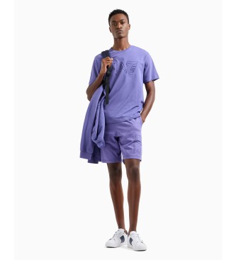 EA7 Visibility cotton bermuda shorts lilac