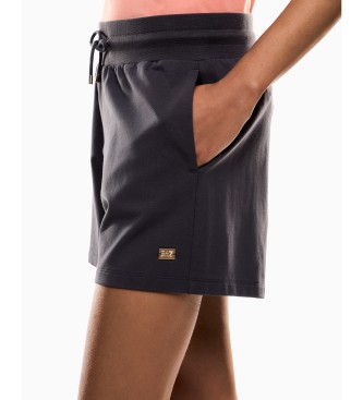 EA7 Core Damesshort van zwart stretchkatoen fleece