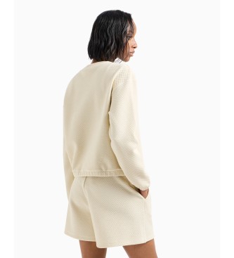 EA7 Beigefarbene Stretch-Shorts