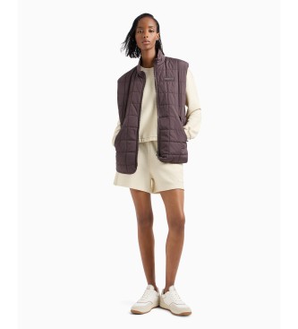 EA7 Beigefarbene Stretch-Shorts