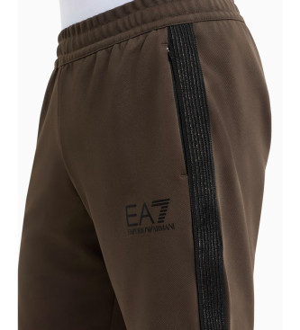 EA7 Shorts de sarga tcnica elstica Gold Label marrn