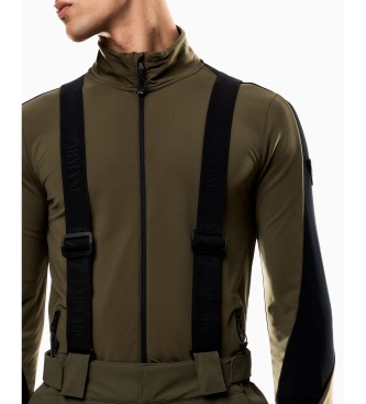 EA7 Fodera in pile Powerstretch, marrone-verde