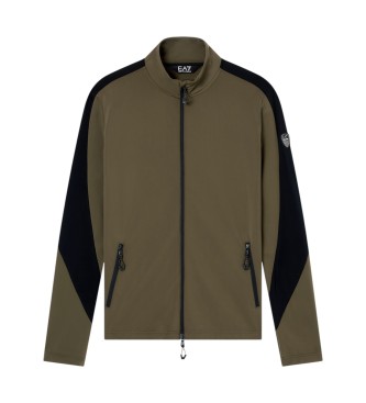 EA7 Fodera in pile Powerstretch, marrone-verde