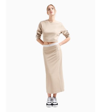 EA7 Dynamic Athlete lange rok van technische stof Natural Ventus7  bruin
