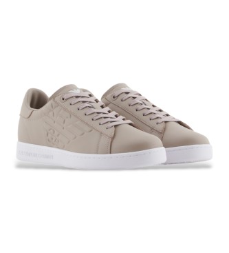 EA7 Beige Lederturnschuhe