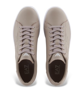 EA7 Beige Lederturnschuhe