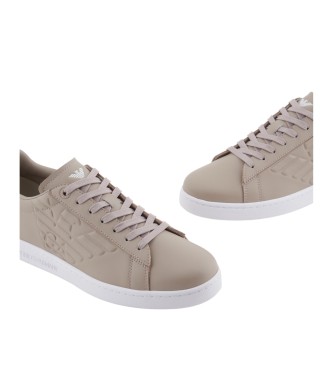 EA7 Beige Lederturnschuhe