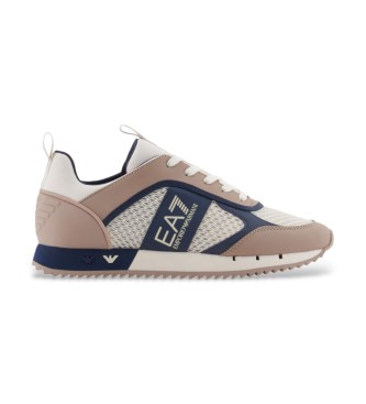 EA7 Baskets beige noir et blanc