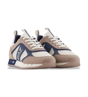 EA7 Beige sneakers i svartvitt