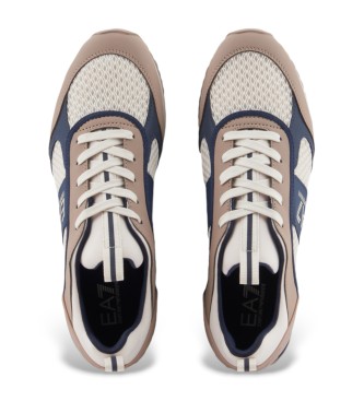 EA7 Scarpe da ginnastica beige bianche e nere