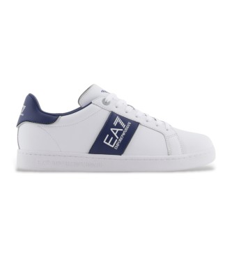 EA7 Baskets classiques en cuir blanc