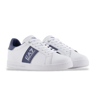 EA7 Baskets classiques en cuir blanc