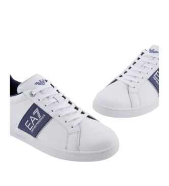 EA7 Baskets classiques en cuir blanc